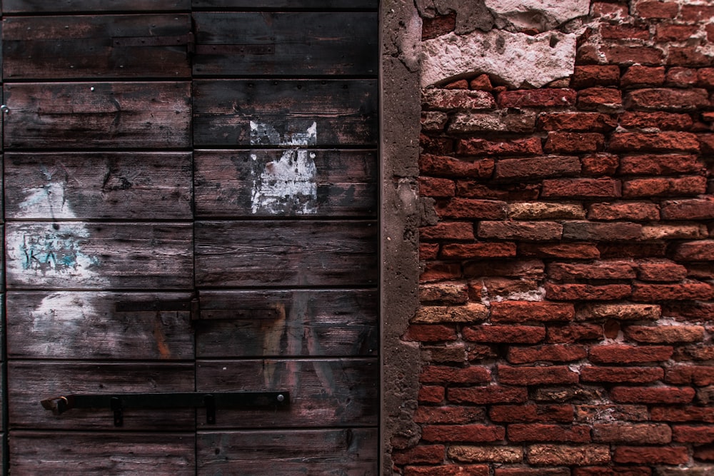 closed brown wooden door