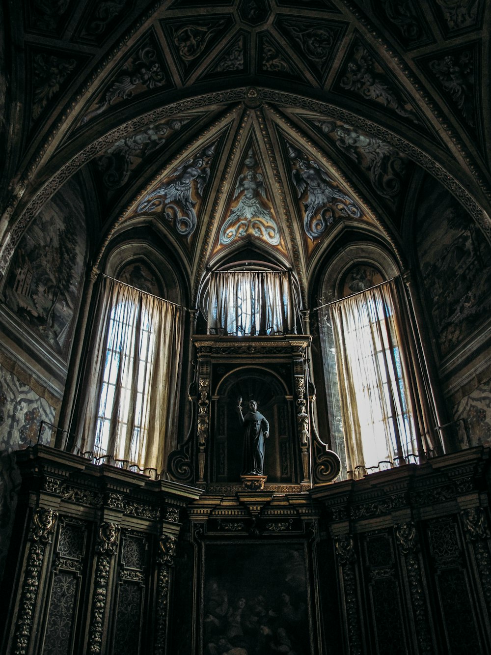 church interior showing statue