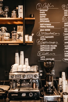 black espresso machine