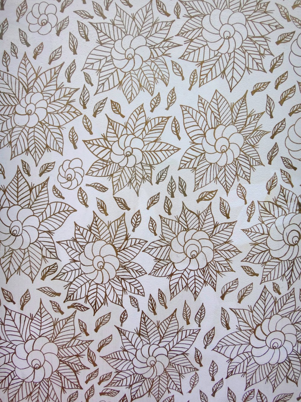 white and black floral textile