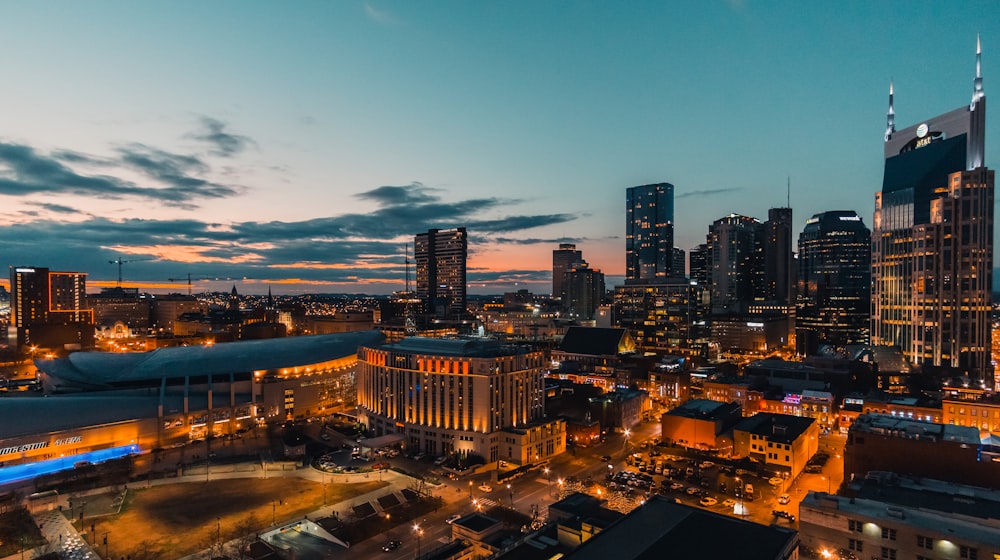 city lights during dawn