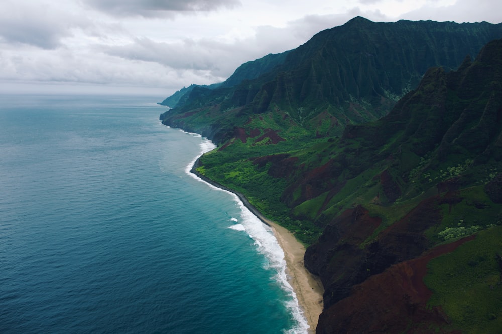 aerial photo of island