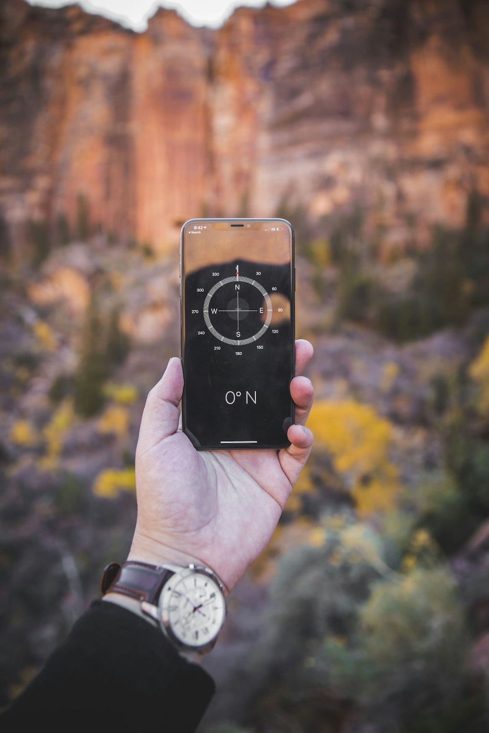 person taking photo of mountain