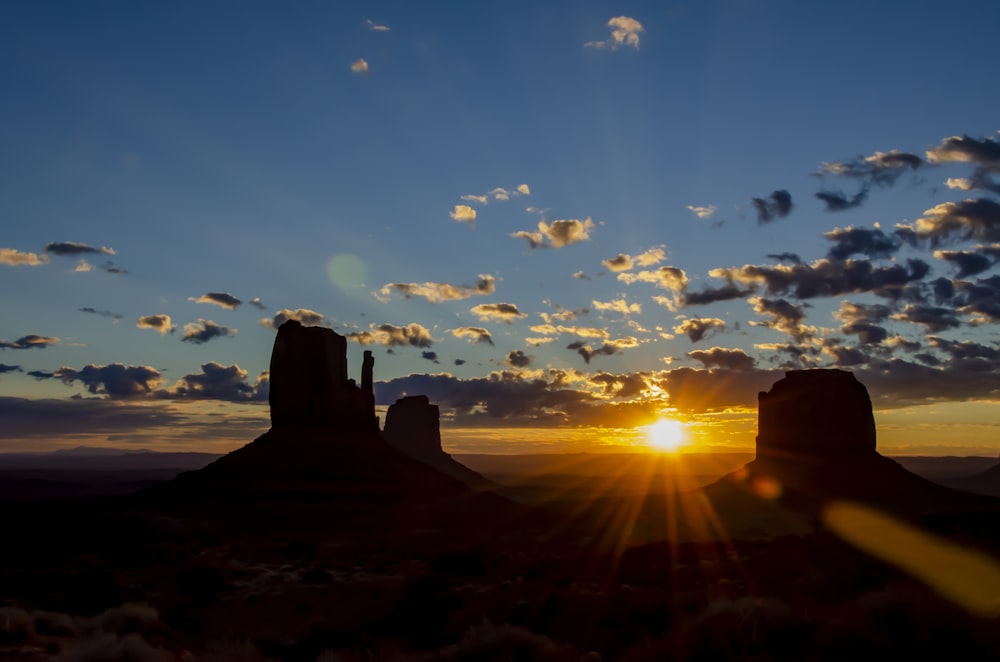 silhouette of rock formations