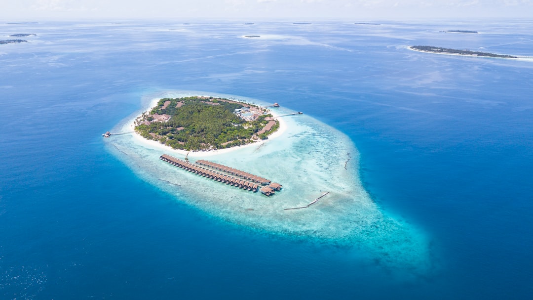 bird's-eye view photography of islet