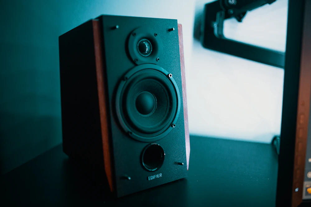 A hi-fi speaker, part of a surround setup
