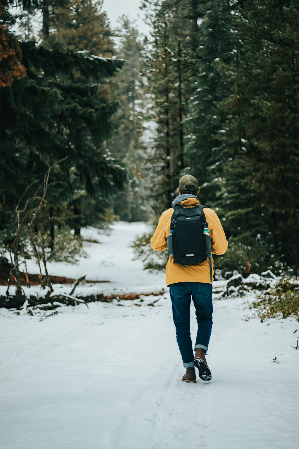 man carrying backpack