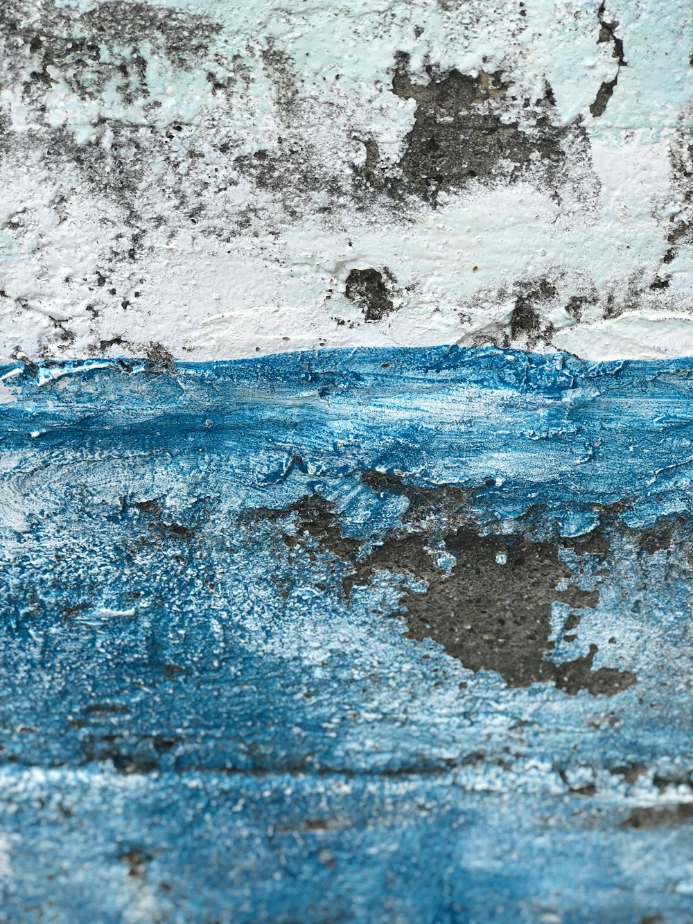 Pintura abstracta azul y blanca