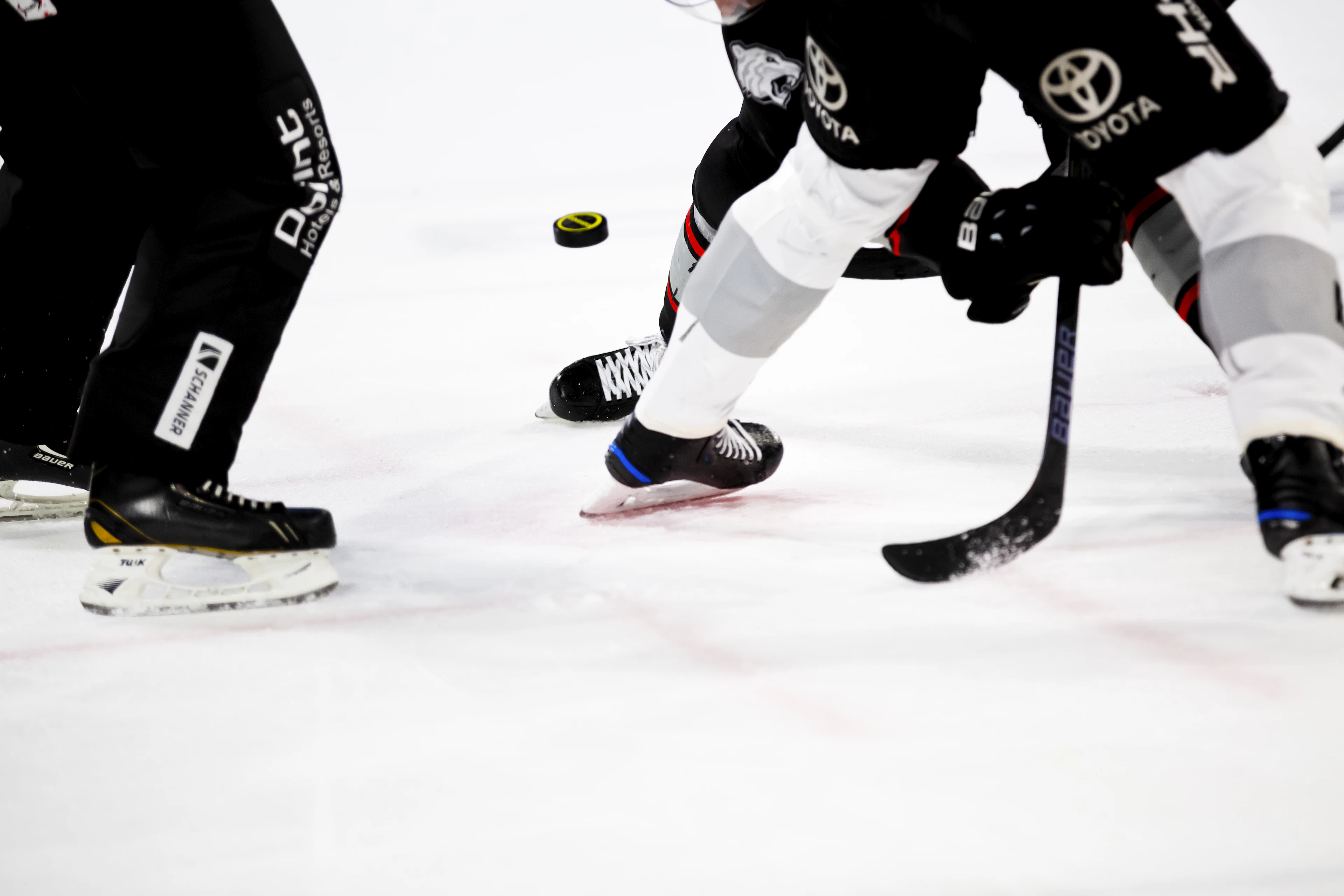 Youth hockey players during practice