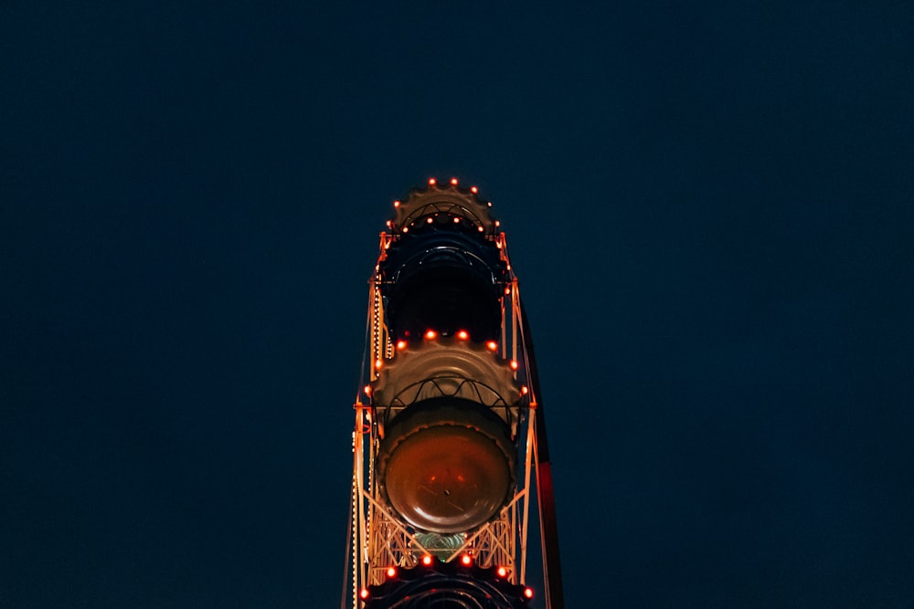 low-angle photography of lighted building during night