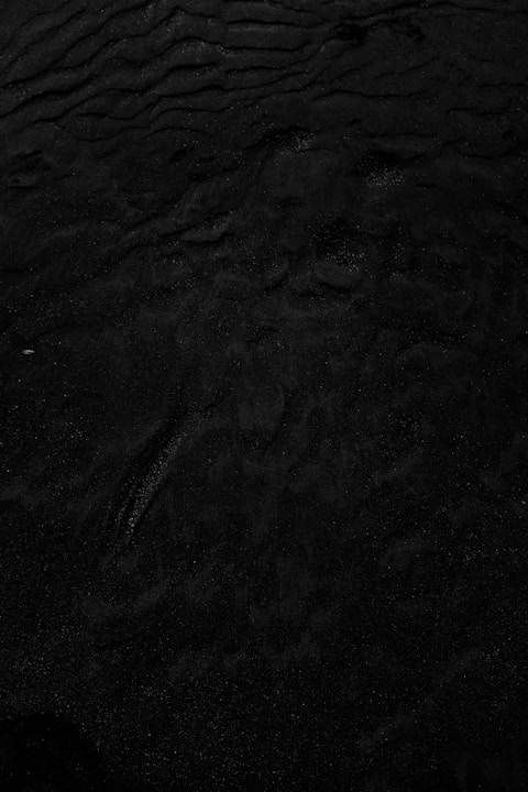 a black and white photo of water and sand