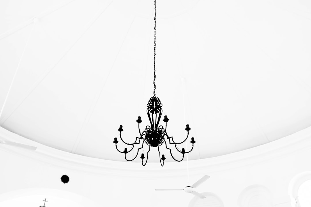black uplight chandelier