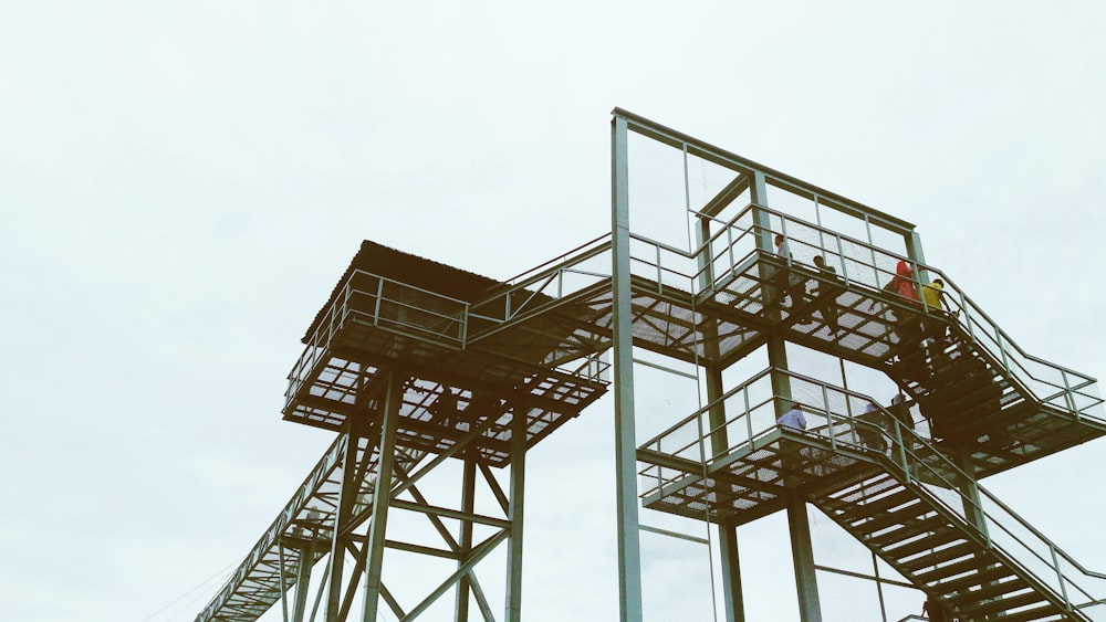 black steel staircase during daytime