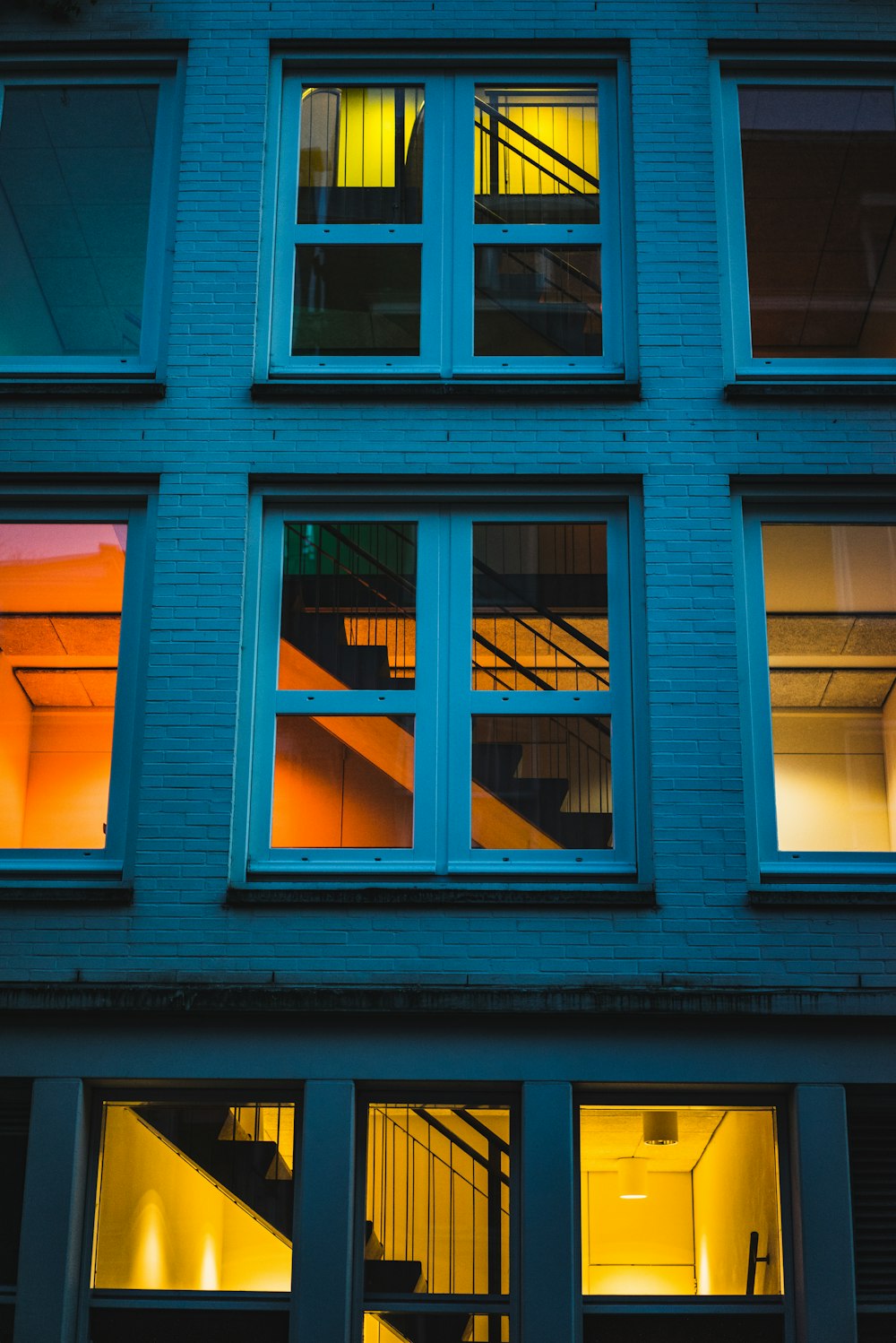 closed wooden framed glass windows