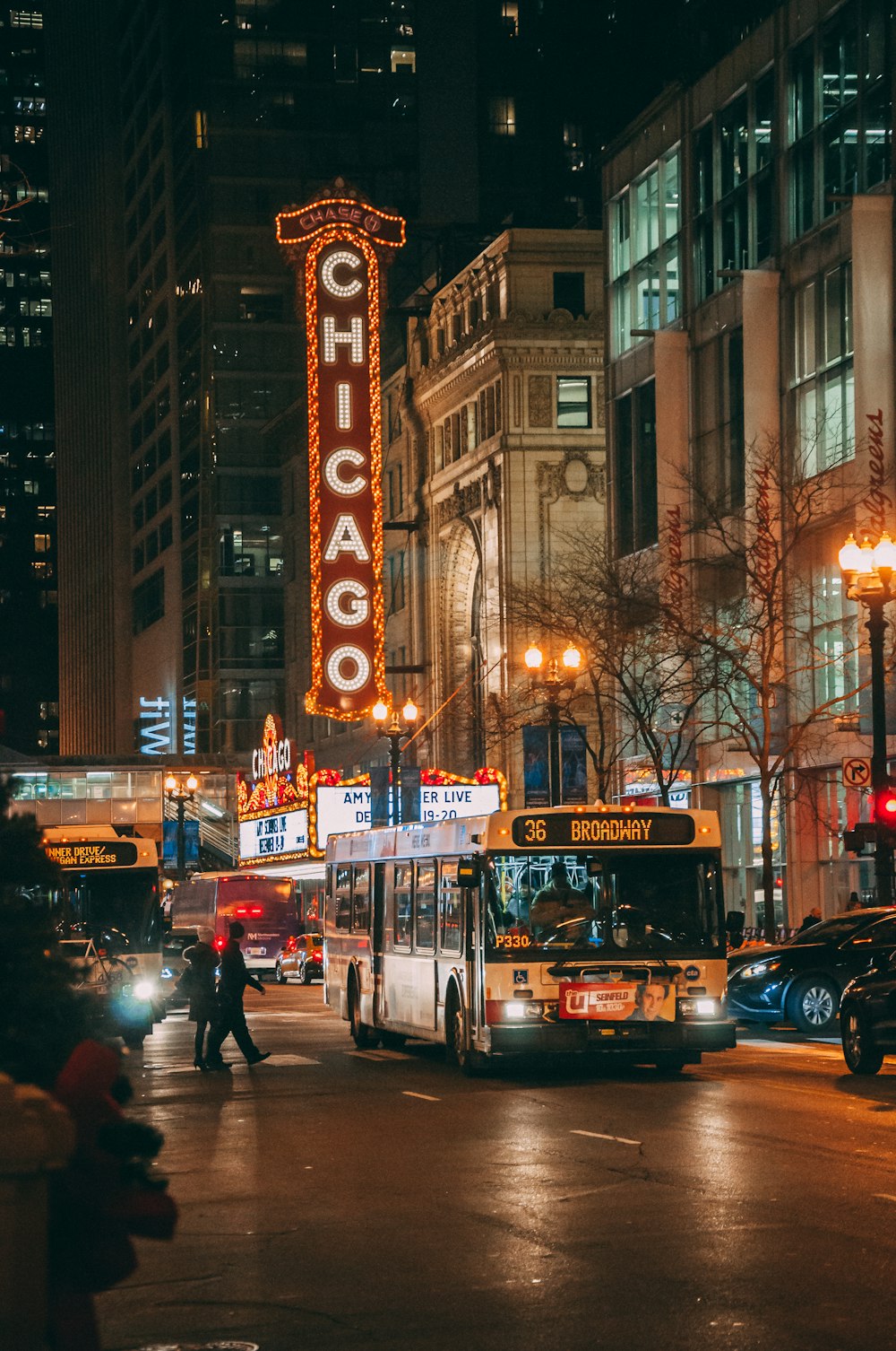 red Chicago LED signage