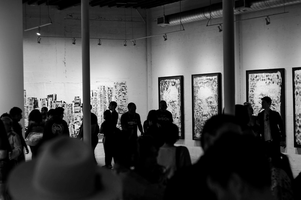 group of people inside museum