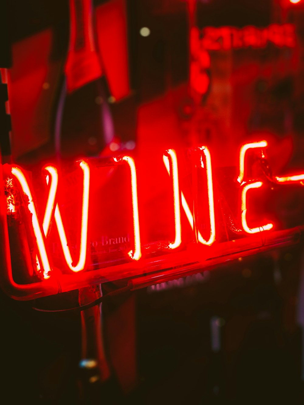 red wine neon signage