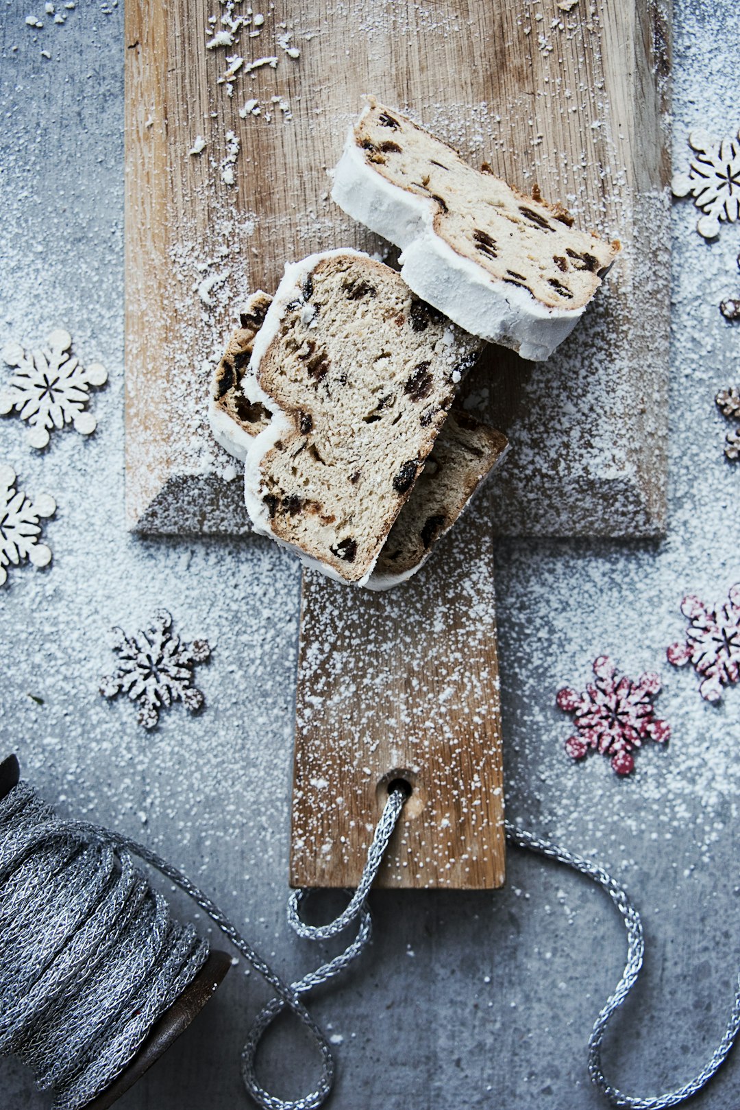 baked bread on chopping board