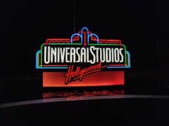 lighted Universal Studios Hollywood neon light signage