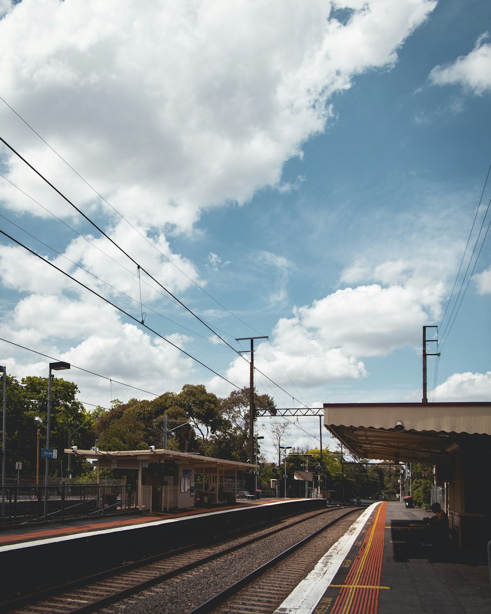 train station under cloudy sky