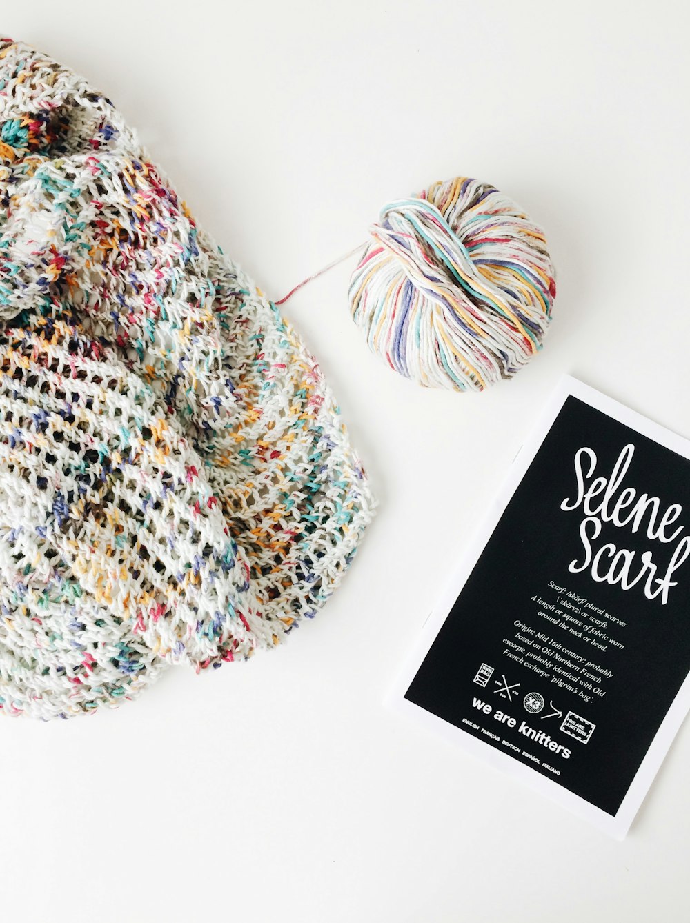 multicolored knit scarf