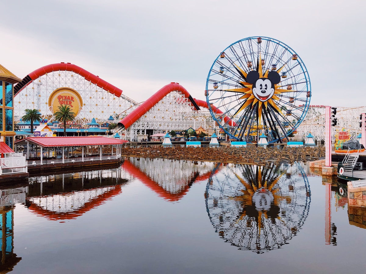 Colorful map of Disneyland theme park