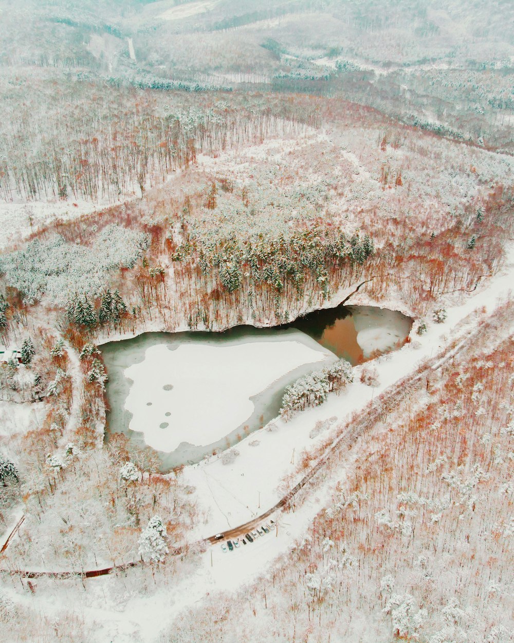 aerial view photography of cliff