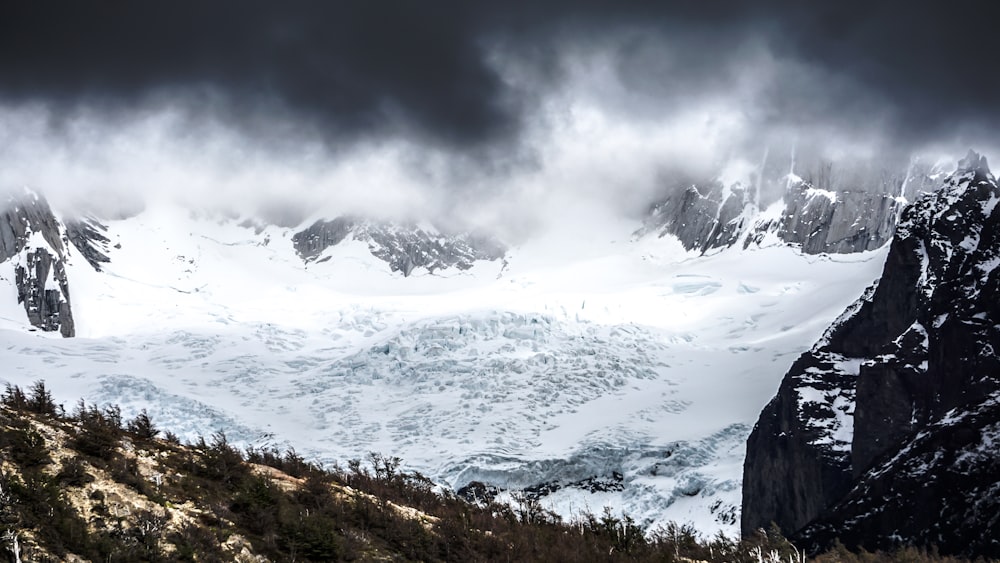 mountain cover by snow