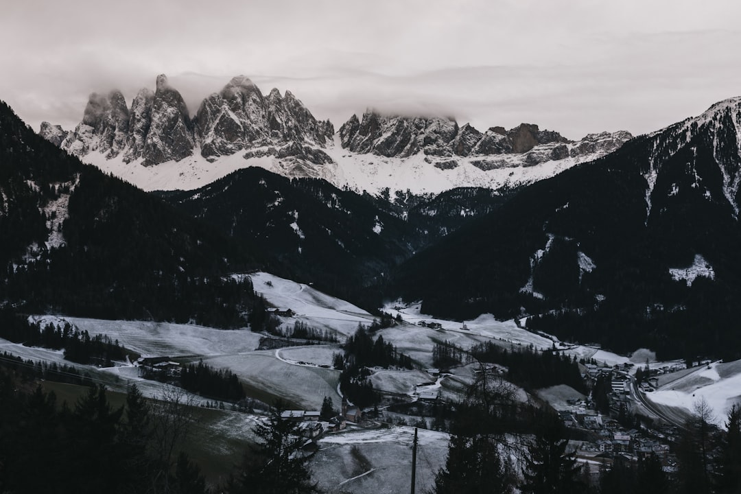 bird's eye view photo of snow-capped mountain