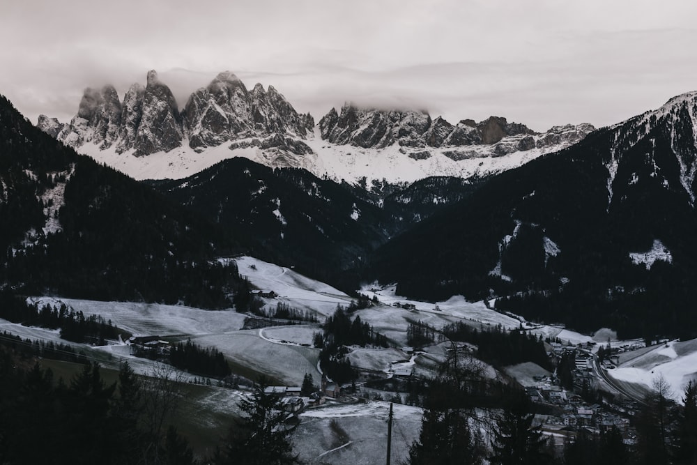 bird's eye view photo of snow-capped mountain