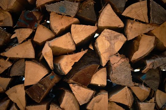 Close-up of high-quality briquettes neatly stacked and ready for packaging.