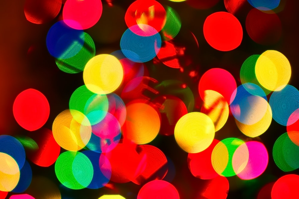 assorted-color bokeh lights