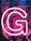 white G neon sign