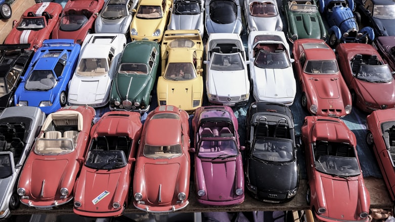 assorted-color car lot