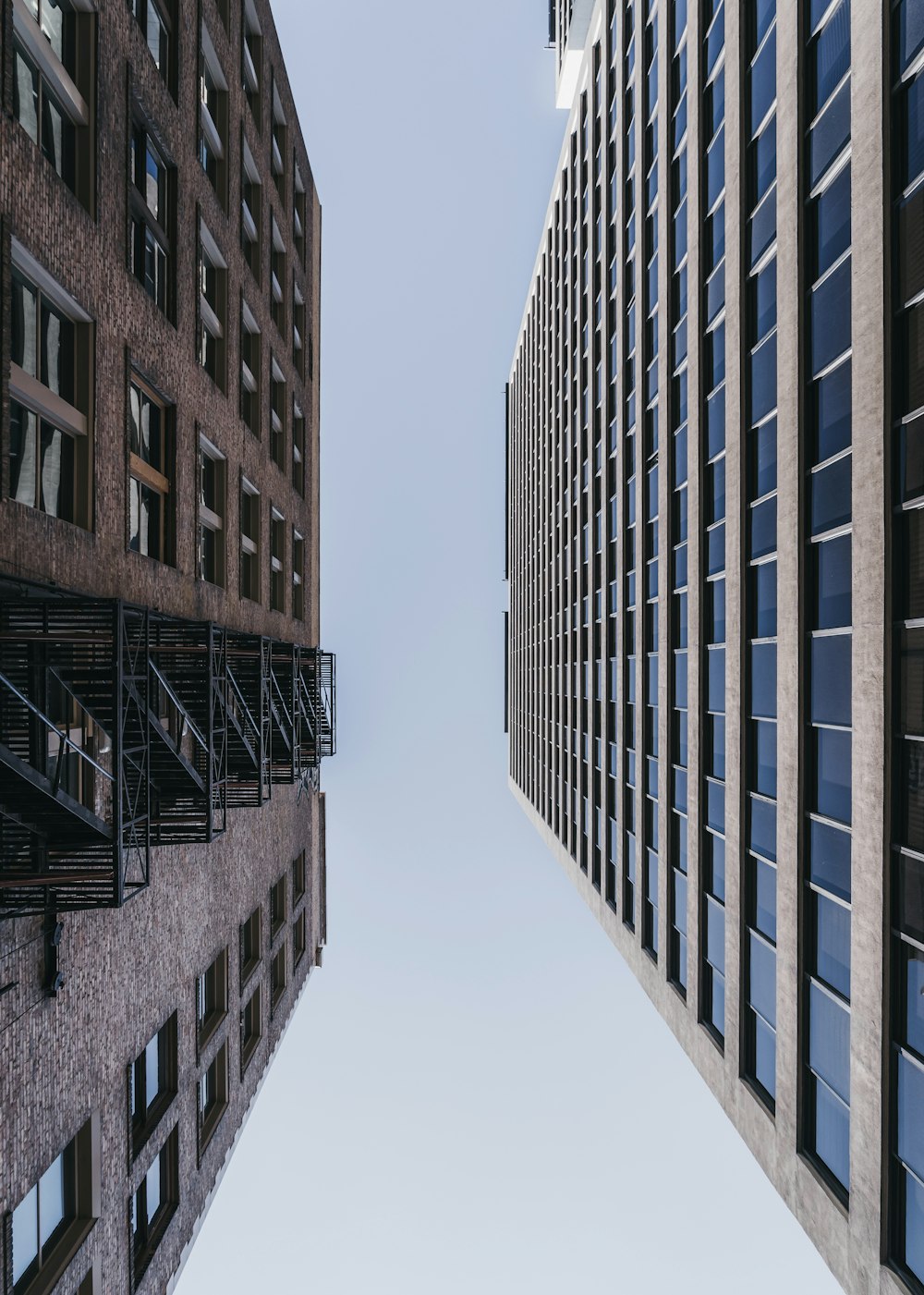 bottom view of multi-storey buildings during daytime