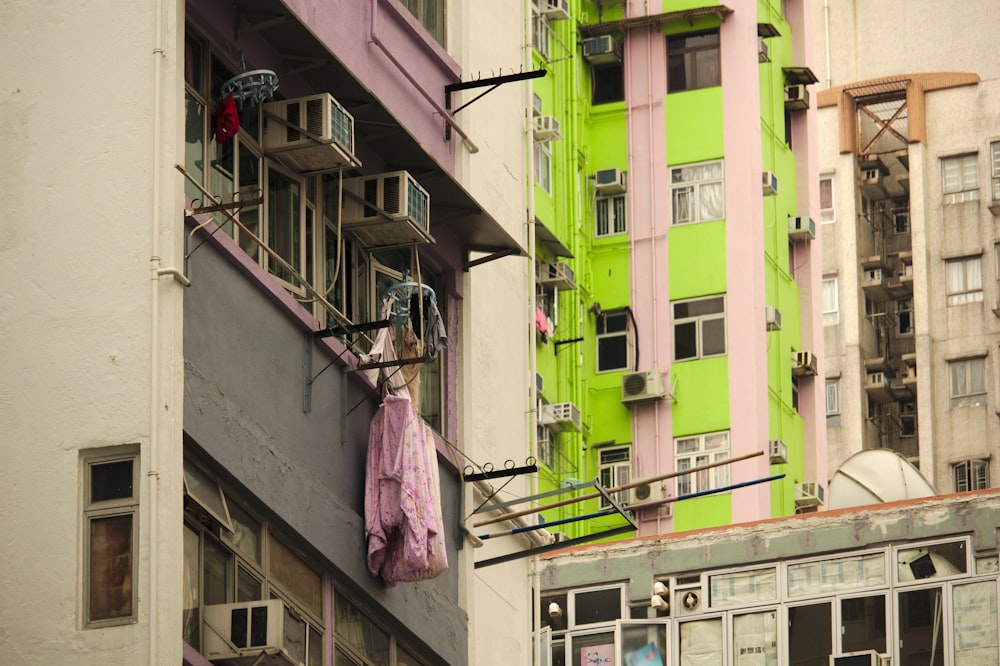 green painted high rise building