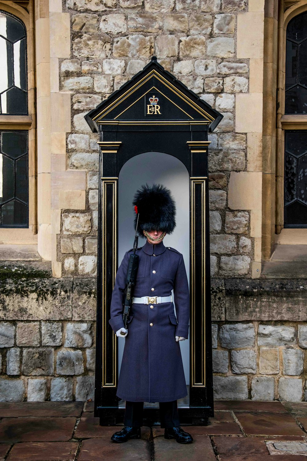 royal guard standing near booth