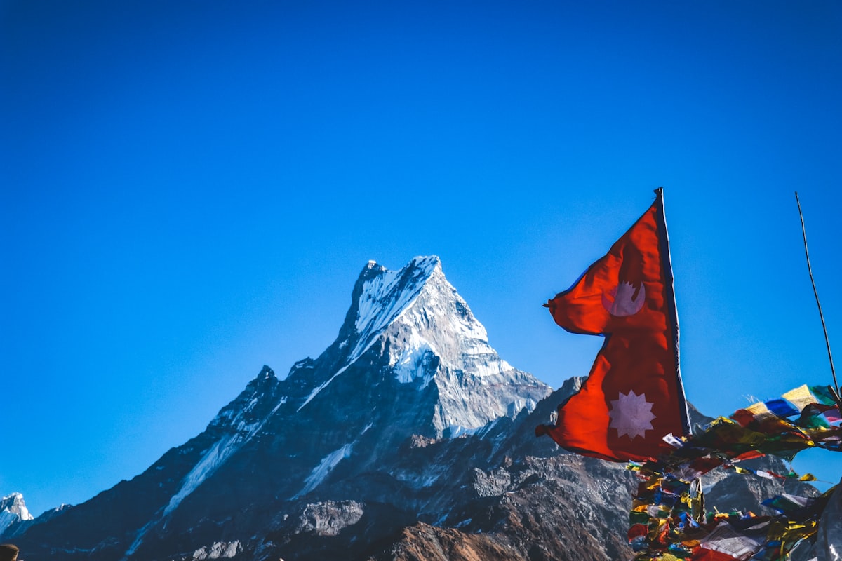 Machhapuchhre Fishtail mountain view from Mardi Himal trail Nepal