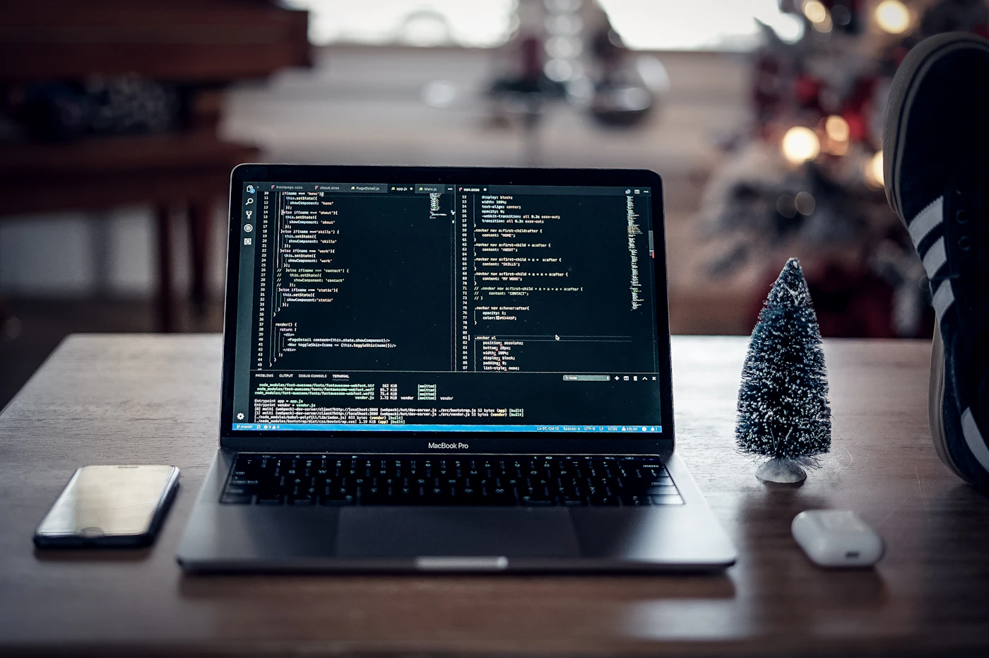 Website design mockup displayed on a laptop and tablet