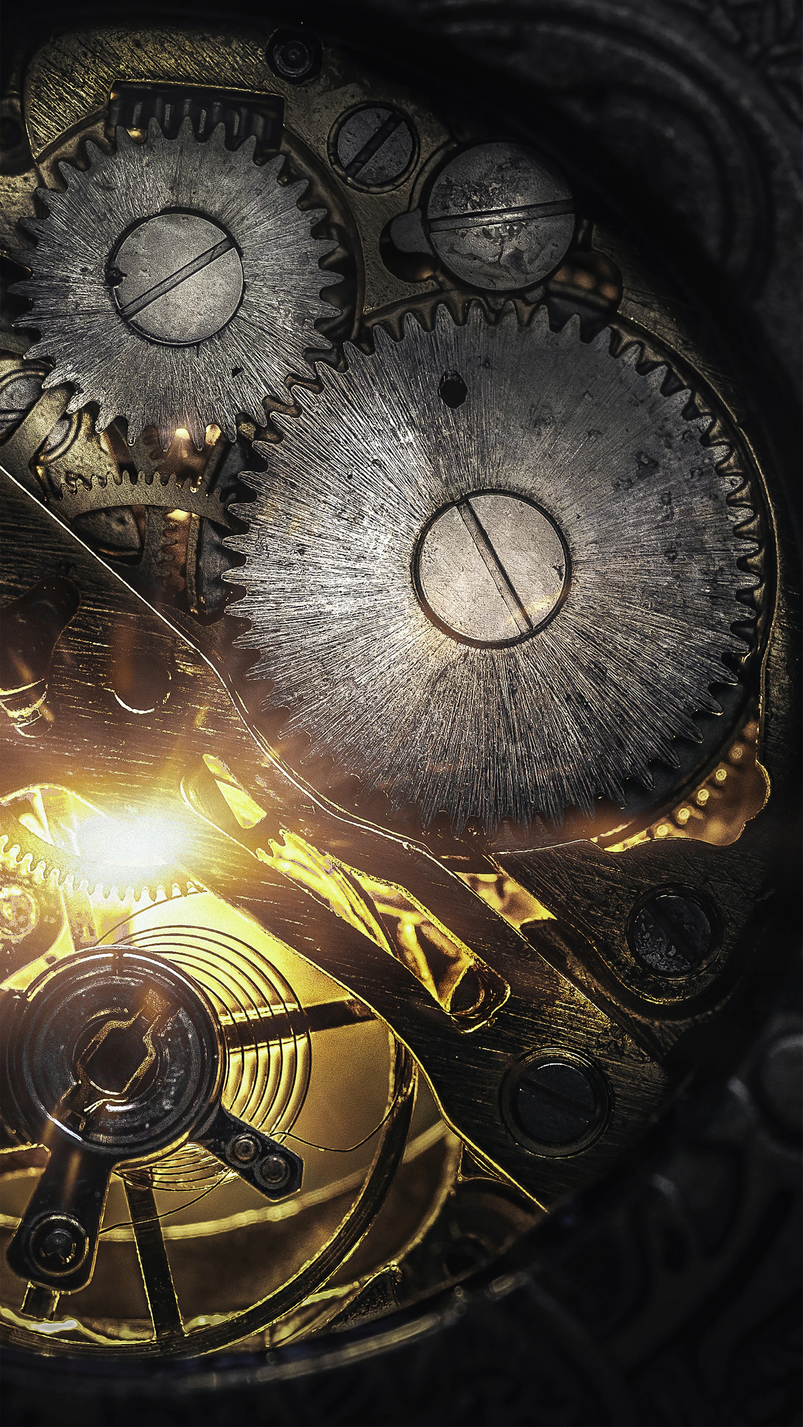 Close-up of intricate pocket watch gears and mechanisms