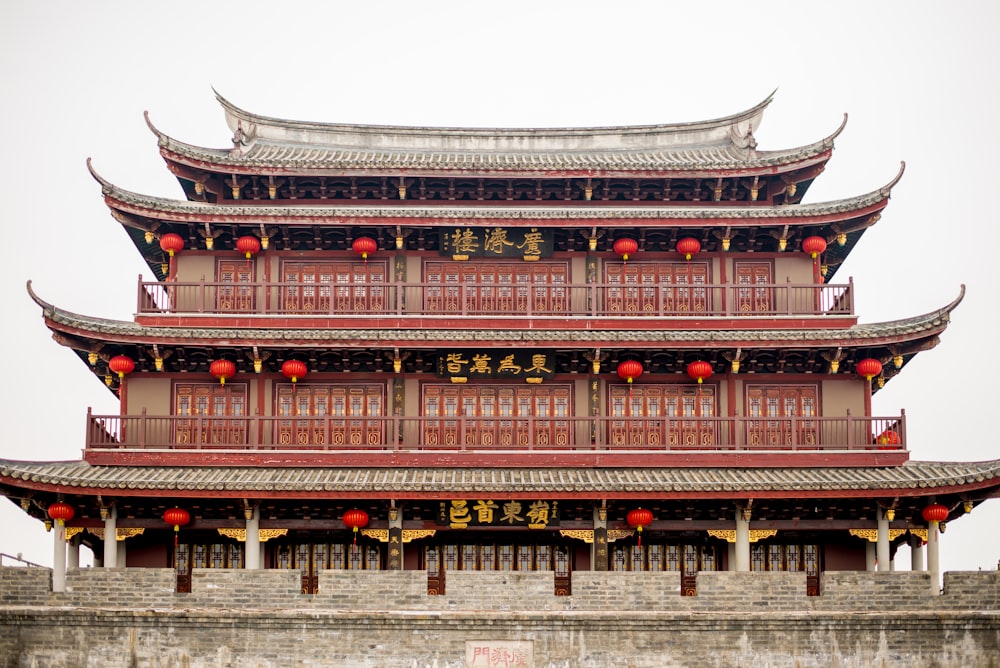 red and gray temple during daytime