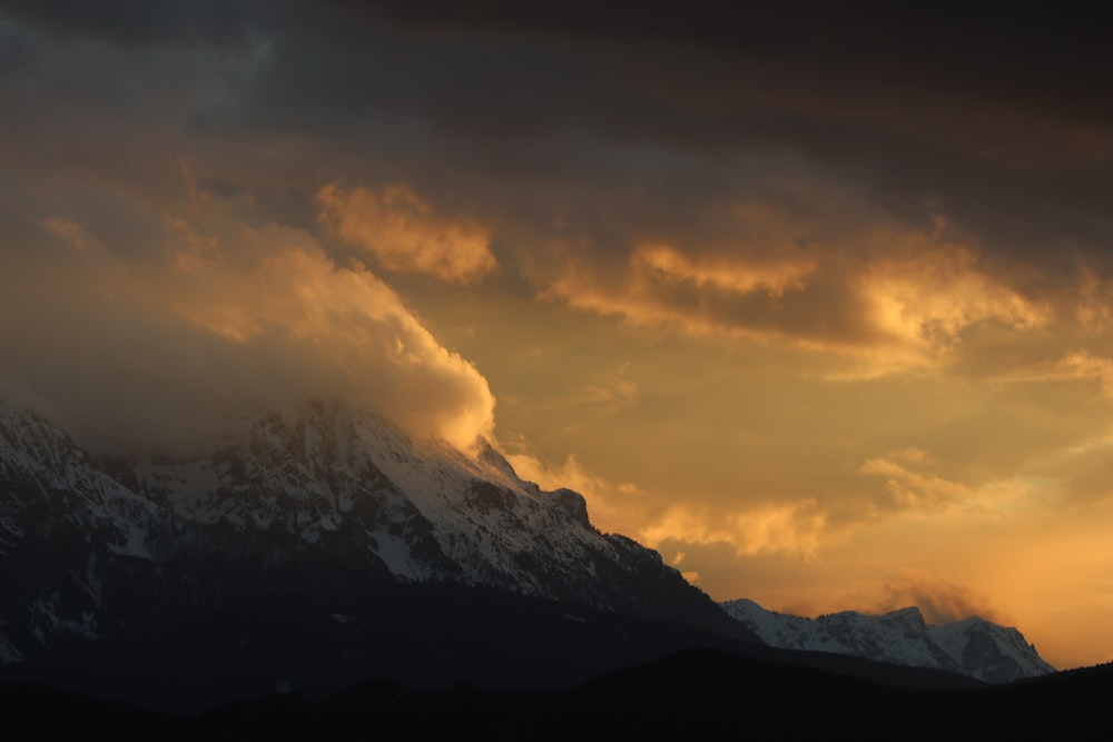 mountain alps during golden hour