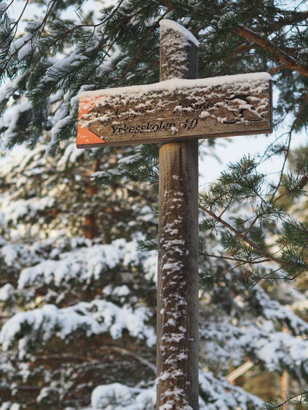 brown wooden sign