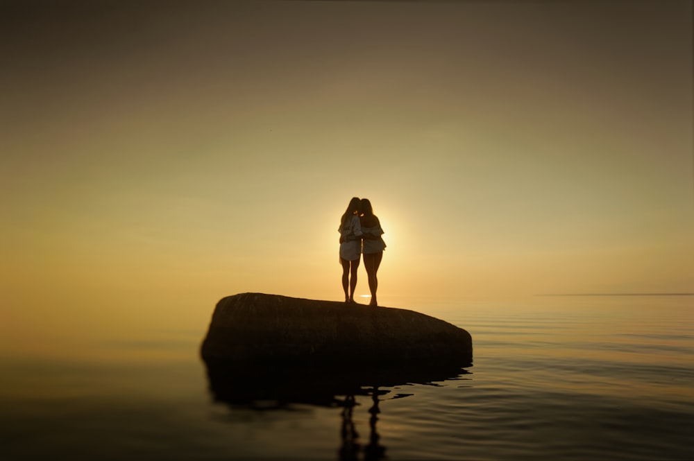 two women on rock