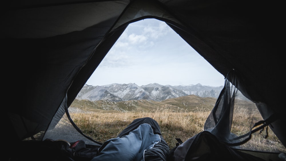 man in tent