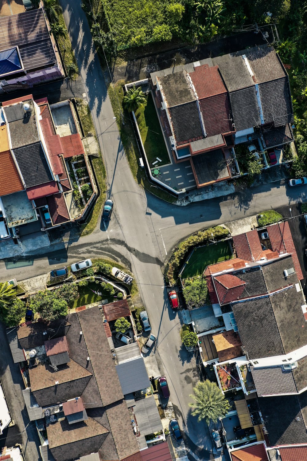 Vue aérienne des maisons pendant la journée