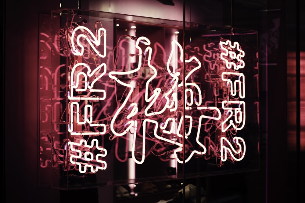 pink neon light signage