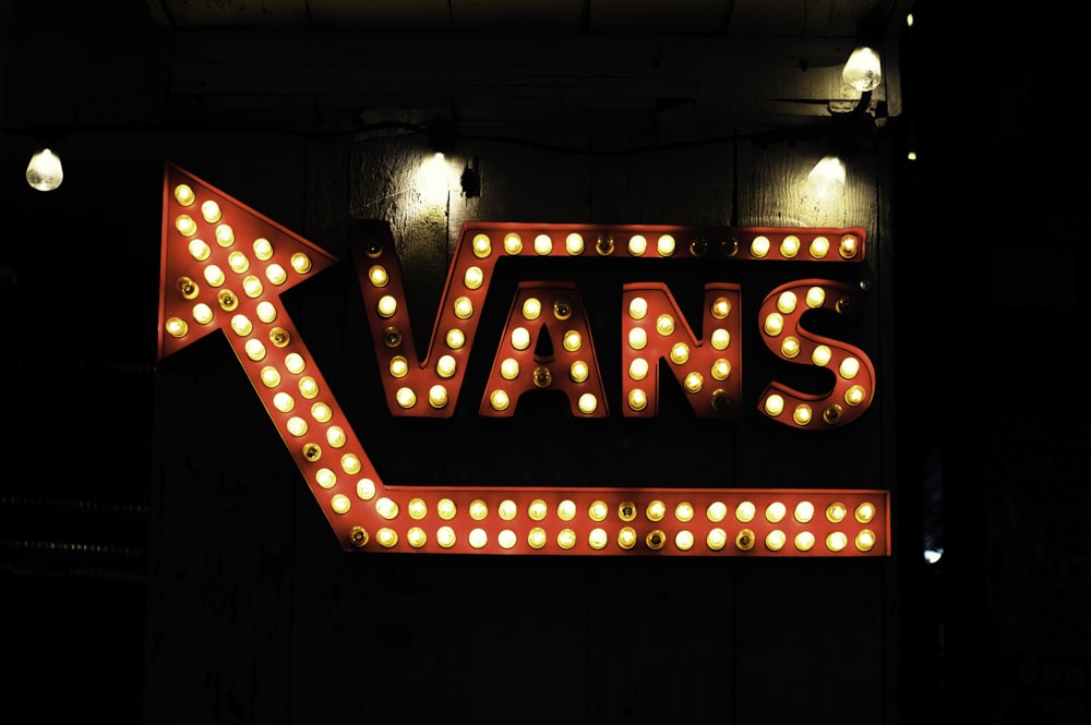 red Vans LED sign