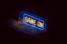 Game on neon signage turned on