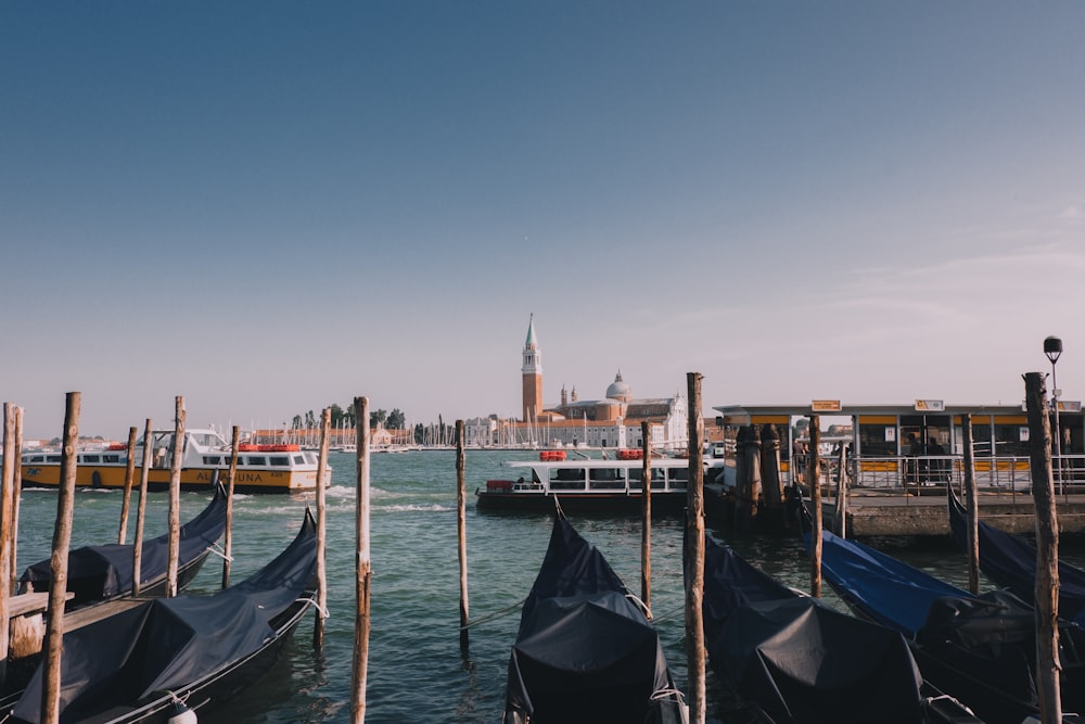 docked boats on port